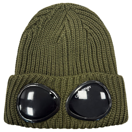 CP Company Goggle Beanie Hat in Extra Fine Merino Wool Ivy Green - Boinclo - Outlet Sale Under Retail