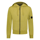 CP Company Lens Cotton Zip Fleece Hoodie Olive - Boinclo - Outlet Sale Under Retail