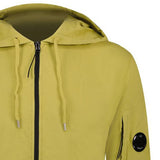 CP Company Lens Cotton Zip Fleece Hoodie Olive - Boinclo - Outlet Sale Under Retail