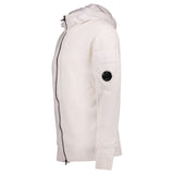 CP Company Lens Cotton Zip Fleece Hoodie White - Boinclo - Outlet Sale Under Retail