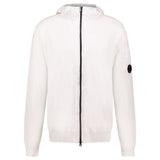 CP Company Lens Cotton Zip Fleece Hoodie White - Boinclo - Outlet Sale Under Retail