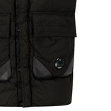 CP Company Lens Garment Dyed ECO - Chrome R Gilet in Black - Boinclo - Outlet Sale Under Retail