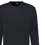 CP Company Lens Light Fleece Crewneck Sweatshirt Black - Boinclo - Outlet Sale Under Retail