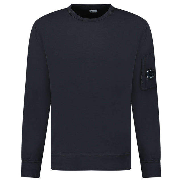 CP Company Lens Light Fleece Crewneck Sweatshirt Black - Boinclo - Outlet Sale Under Retail