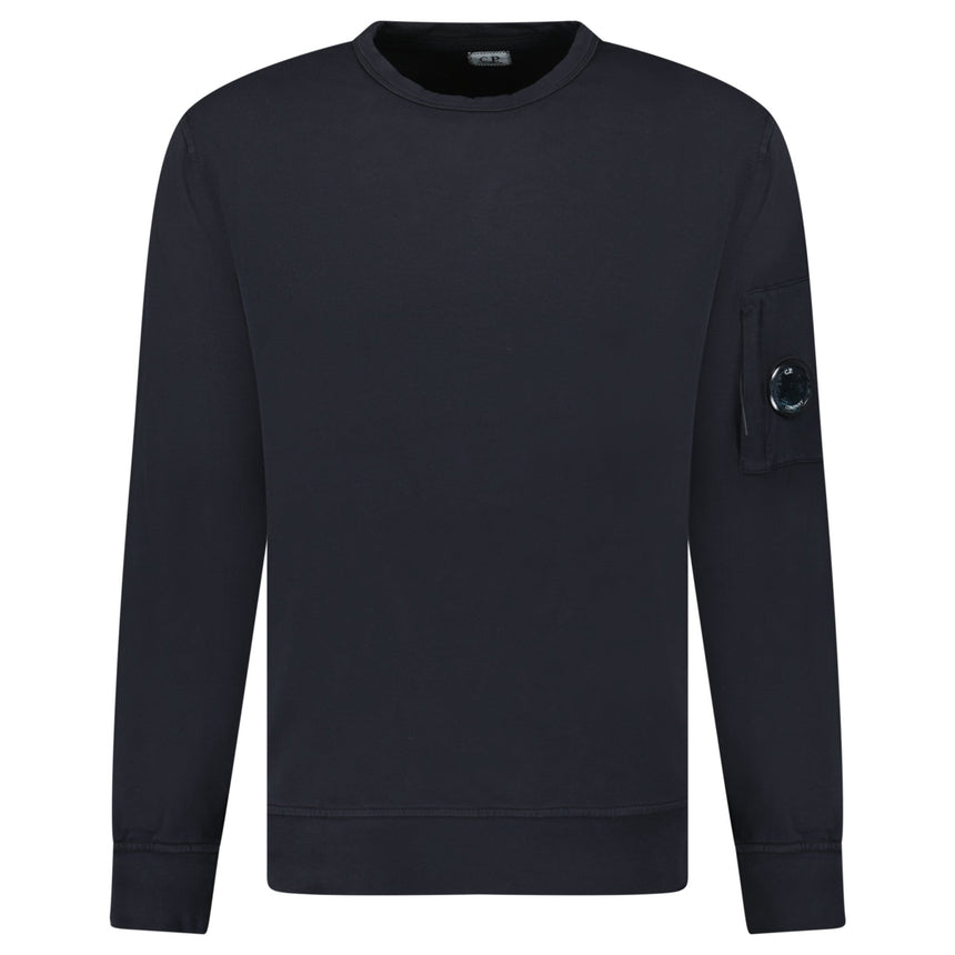 CP Company Lens Light Fleece Crewneck Sweatshirt Black - Boinclo - Outlet Sale Under Retail