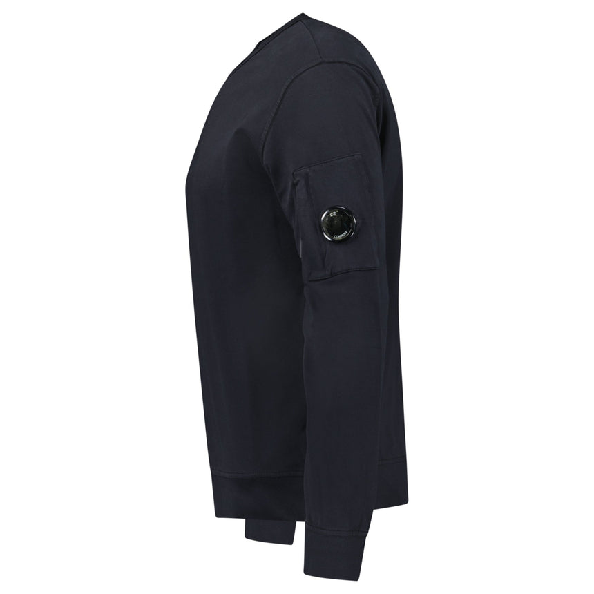 CP Company Lens Light Fleece Crewneck Sweatshirt Black - Boinclo - Outlet Sale Under Retail