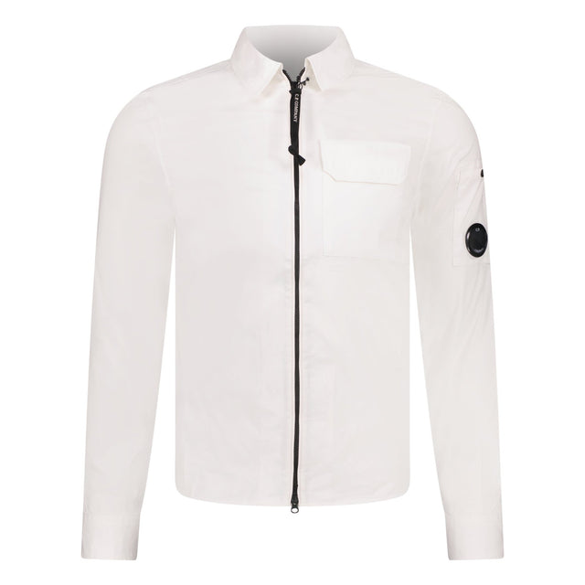 CP Company Lens Pocket Overshirt White - Boinclo - Outlet Sale Under Retail