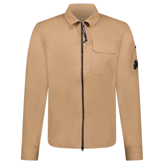 CP Company Lens Zip Overshirt Brown - Boinclo - Outlet Sale Under Retail