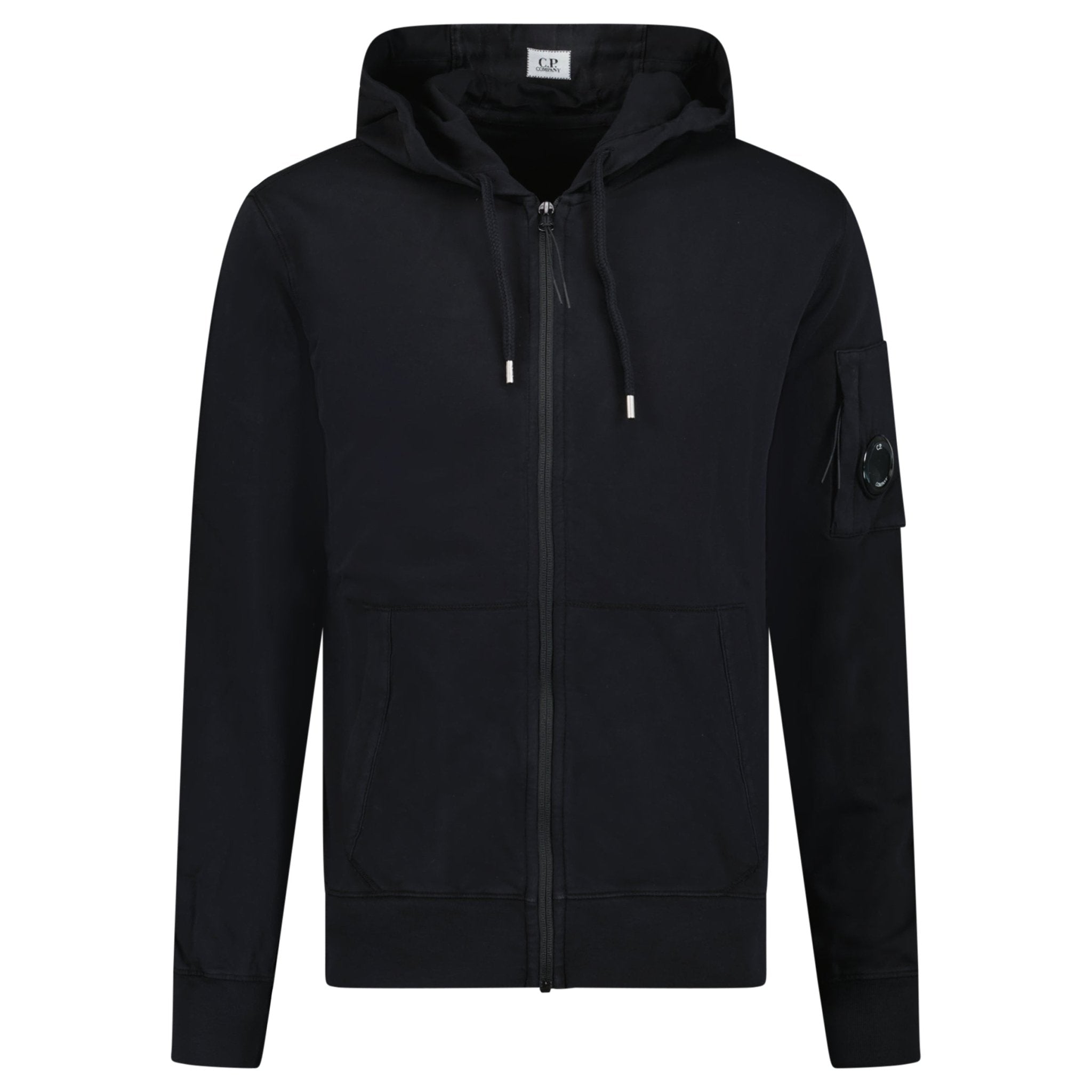 CP Company CP Company Light Fleece Lens Zip Hoodie Black Outlet