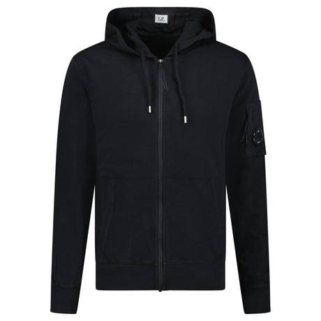 CP Company CP Company Light Fleece Lens Zip Hoodie Black - Boinclo - Outlet Sale Under Retail