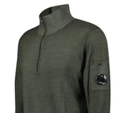 C.P. Company Merino Half - Zip Knitwear in Dark Shadow - Boinclo - Outlet Sale Under Retail