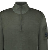 C.P. Company Merino Half - Zip Knitwear in Dark Shadow - Boinclo - Outlet Sale Under Retail