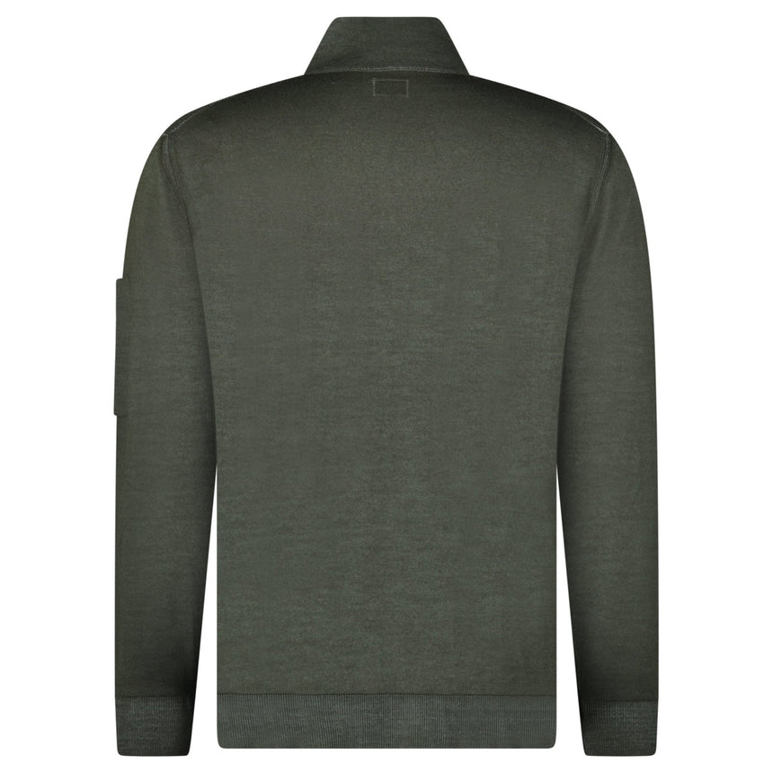 C.P. Company Merino Half - Zip Knitwear in Dark Shadow - Boinclo - Outlet Sale Under Retail