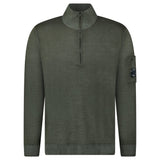 C.P. Company Merino Half - Zip Knitwear in Dark Shadow - Boinclo - Outlet Sale Under Retail