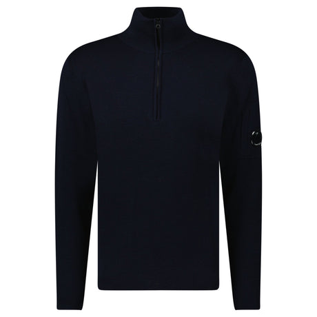 C.P. Company Re - Wool Half Lens Zip Sweater Navy - Boinclo - Outlet Sale Under Retail