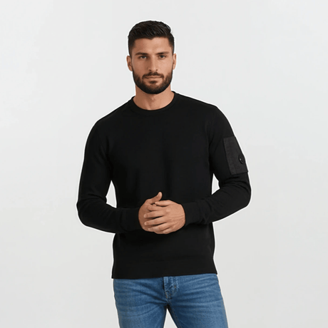 CP Company Sea Island Knitted Lens Sweatshirt Black - Boinclo - Outlet Sale Under Retail