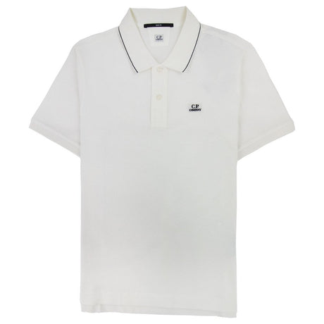 CP Company 'Tacting Piquet' Short Sleeve Polo White - Boinclo - Outlet Sale Under Retail