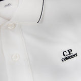 CP Company 'Tacting Piquet' Short Sleeve Polo White - Boinclo - Outlet Sale Under Retail
