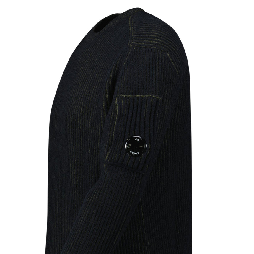 C.P. Company Vanisé Crewneck Sweater Navy/Green - Boinclo - Outlet Sale Under Retail