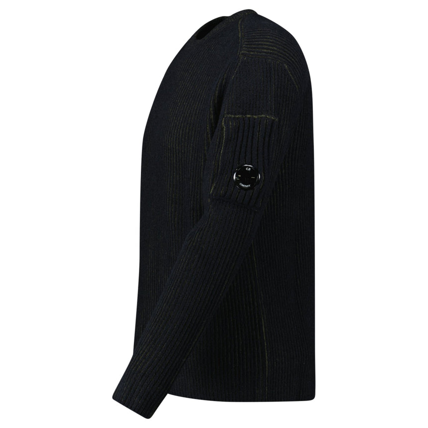 C.P. Company Vanisé Crewneck Sweater Navy/Green - Boinclo - Outlet Sale Under Retail