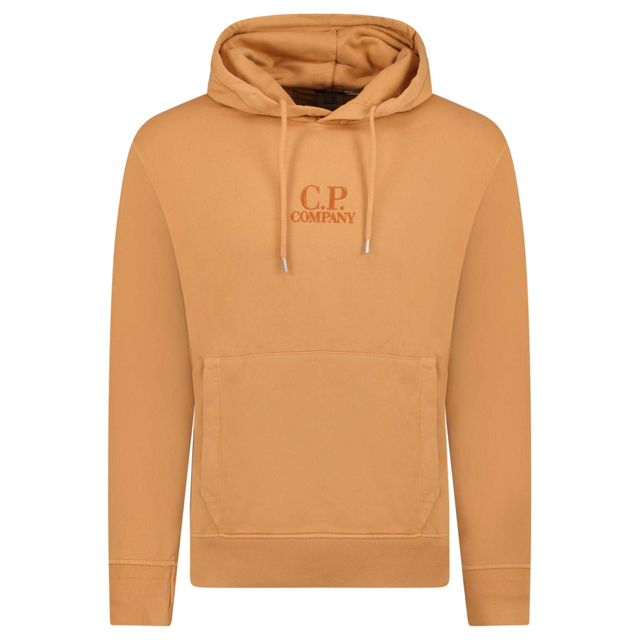 Color variation of CP Company Writing Logo Hooded Sweatshirt Apricot