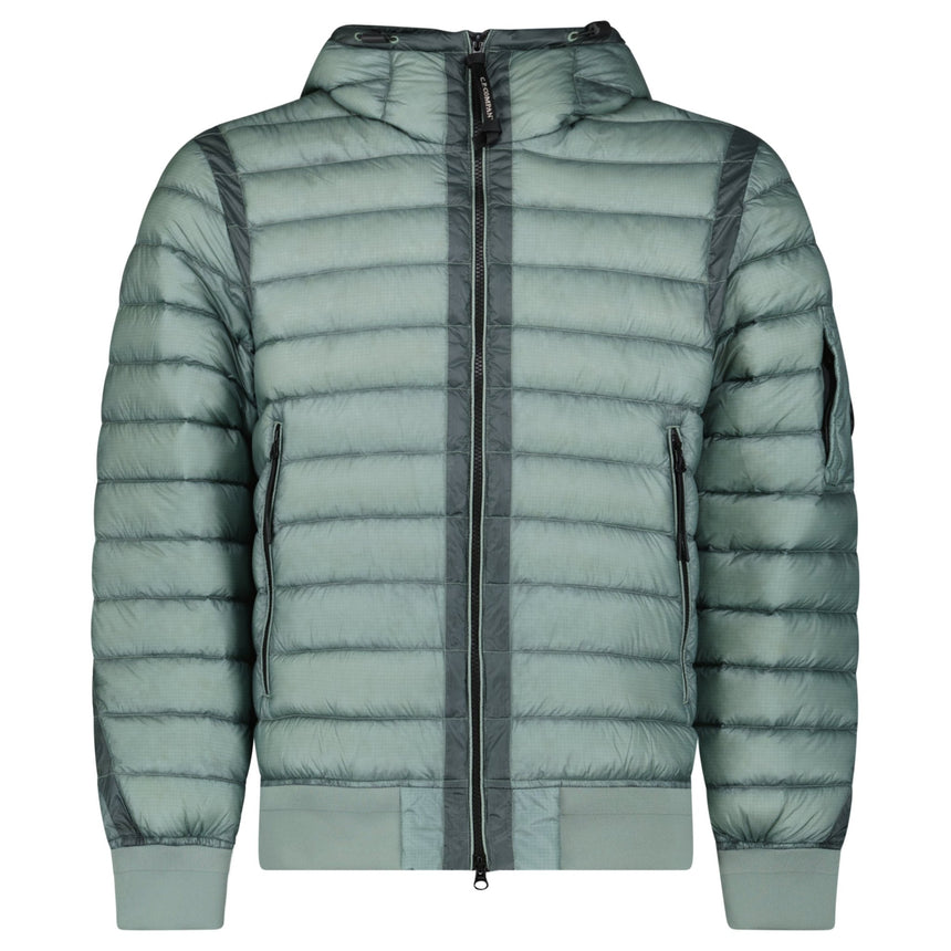 CP Company D.D. Shell Down Hooded Lens Jacket in Silver Blue - Boinclo - Outlet Sale Under Retail