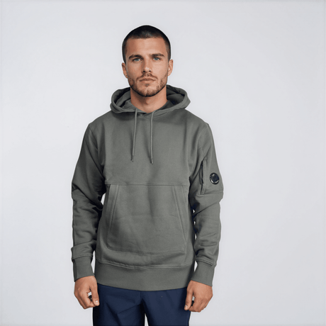 CP Company Diagonal Raised Fleece Hooded Lens Sweatshirt in Gunmetal Grey - Boinclo - Outlet Sale Under Retail