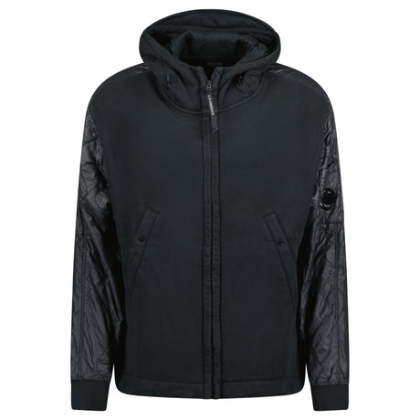 CP Company Diagonal Raised Mixed Quilted Hooded Black Sand - Boinclo - Outlet Sale Under Retail