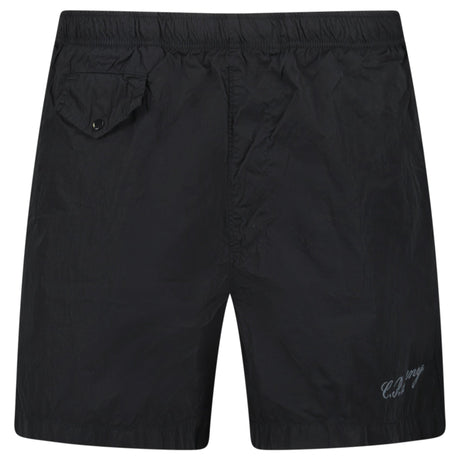 CP Company Eco - Chrome R Logo Embroidery Swim Shorts in Black - Boinclo - Outlet Sale Under Retail