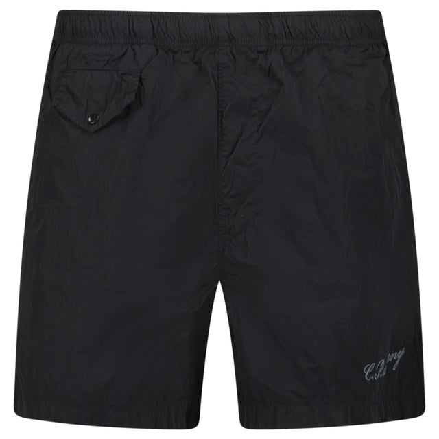 CP Company Eco - Chrome R Logo Embroidery Swim Shorts in Black - Boinclo - Outlet Sale Under Retail