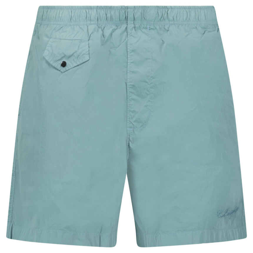 CP Company Eco - Chrome R Logo Embroidery Swim Shorts in Silver Blue - Boinclo - Outlet Sale Under Retail