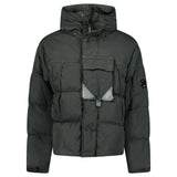 CP Company Eco - Chrome R Mixed Hooded Down Jacket in Dark Shadow - Boinclo - Outlet Sale Under Retail