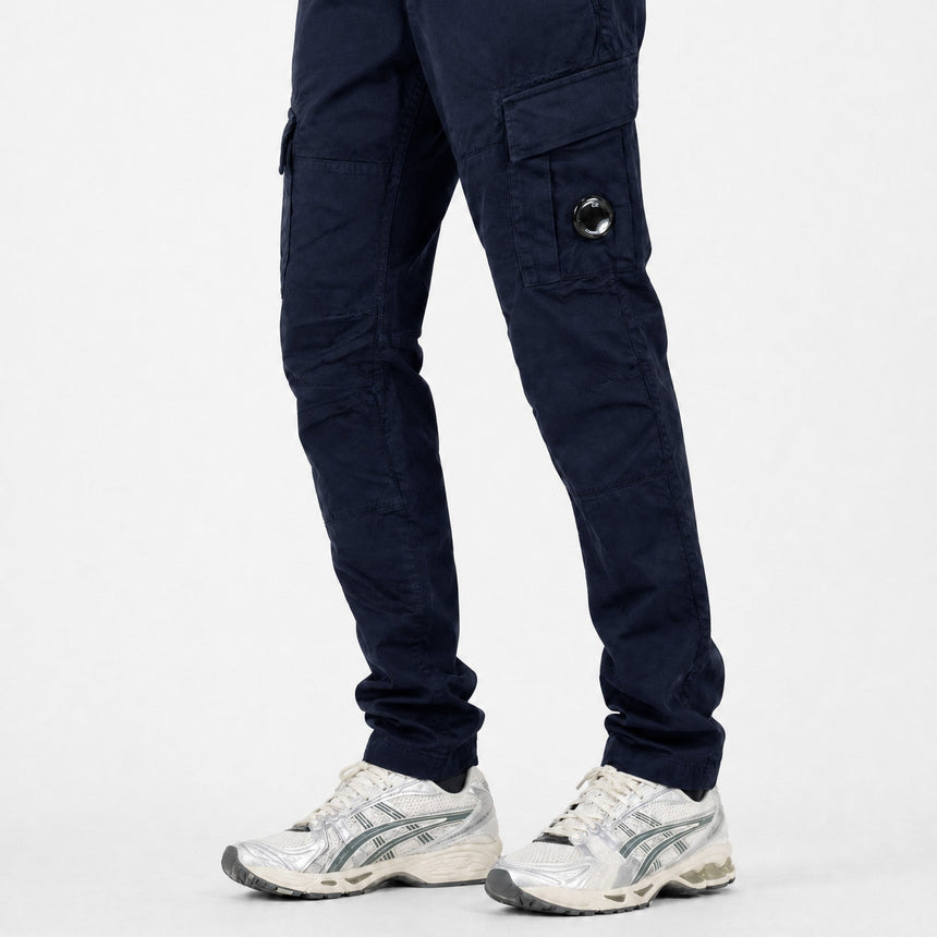 CP Company Ergonomic Stretch Sateen Cargo Lens Pants in Total Eclipse - Boinclo - Outlet Sale Under Retail