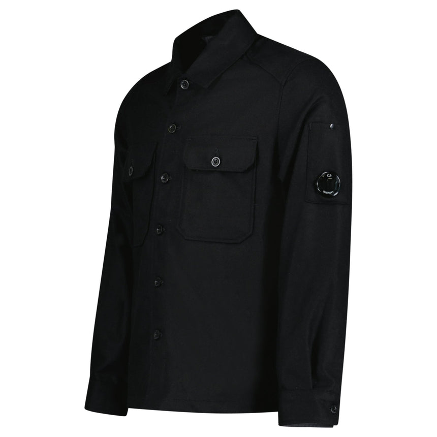 CP Company Felt Lens Overshirt in Black - Boinclo - Outlet Sale Under Retail
