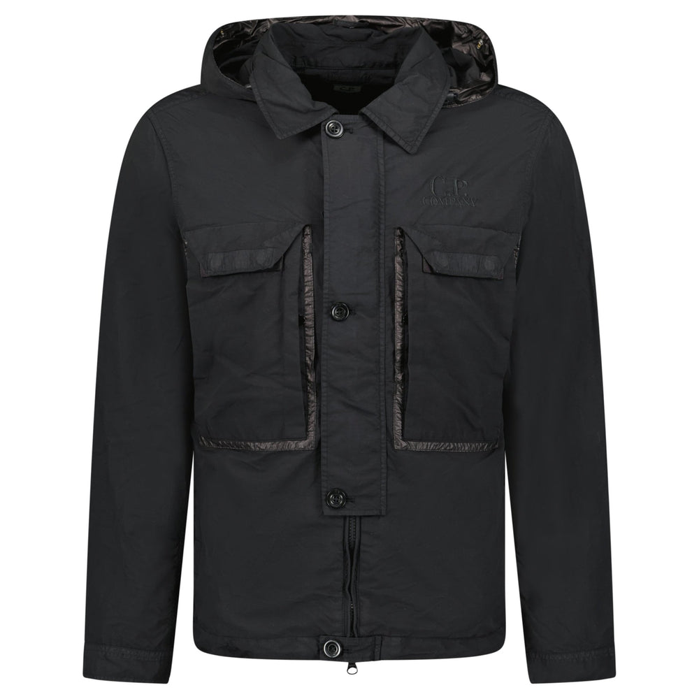 flatt nylon goggle overshirt CP Company Flatt Nylon Black Goggle Over-shirt