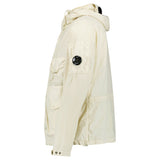 CP Company Flatt Nylon Goggle Jacket in Frozen Dew White - Boinclo - Outlet Sale Under Retail