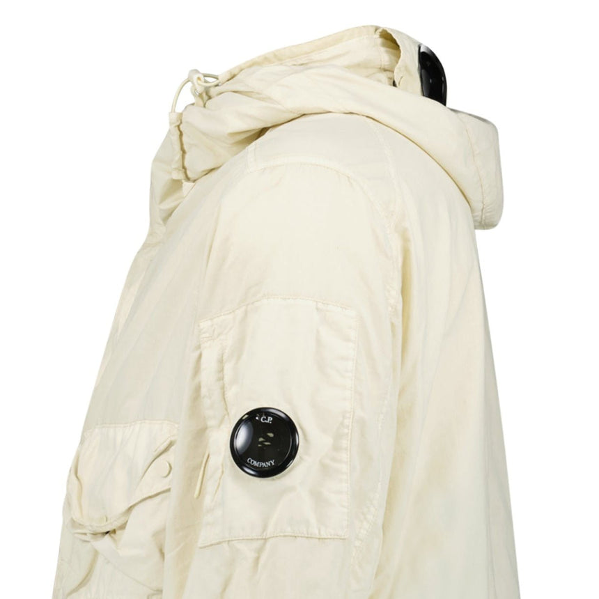 CP Company Flatt Nylon Goggle Jacket in Frozen Dew White - Boinclo - Outlet Sale Under Retail