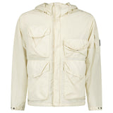 CP Company Flatt Nylon Goggle Jacket in Frozen Dew White - Boinclo - Outlet Sale Under Retail