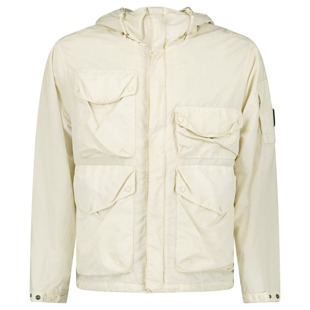 CP Company Flatt Nylon Goggle Jacket in Frozen Dew White - Boinclo - Outlet Sale Under Retail