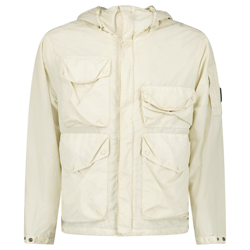 CP Company Flatt Nylon Goggle Jacket in Frozen Dew White - Boinclo - Outlet Sale Under Retail