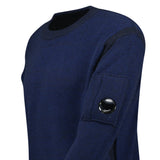 CP Company Fleece Knit Crewneck Vanisé Lens Knit Jumper Estate Blue - Boinclo - Outlet Sale Under Retail