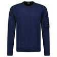 CP Company Fleece Knit Crewneck Vanisé Lens Knit Jumper Estate Blue - Boinclo - Outlet Sale Under Retail