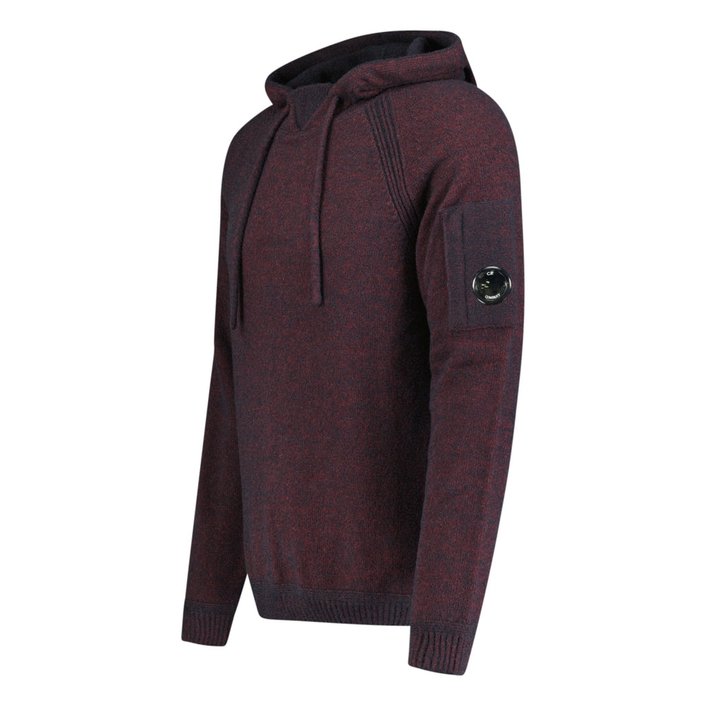 CP Company Fleece Lana Wool Knit Hooded Sweatshirt Maroon - Boinclo ltd - Outlet Sale Under Retail