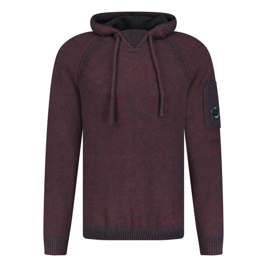 CP Company Fleece Lana Wool Knit Hooded Sweatshirt Maroon - Boinclo ltd - Outlet Sale Under Retail