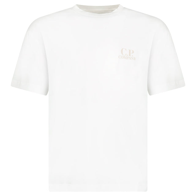 CP Company Jersey Short Sleeve Logo T-Shirt in Gauze White - Boinclo - Outlet Sale Under Retail