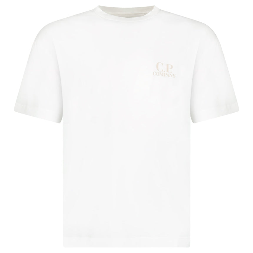 CP Company Jersey Short Sleeve Logo T-Shirt in Gauze White - Boinclo - Outlet Sale Under Retail