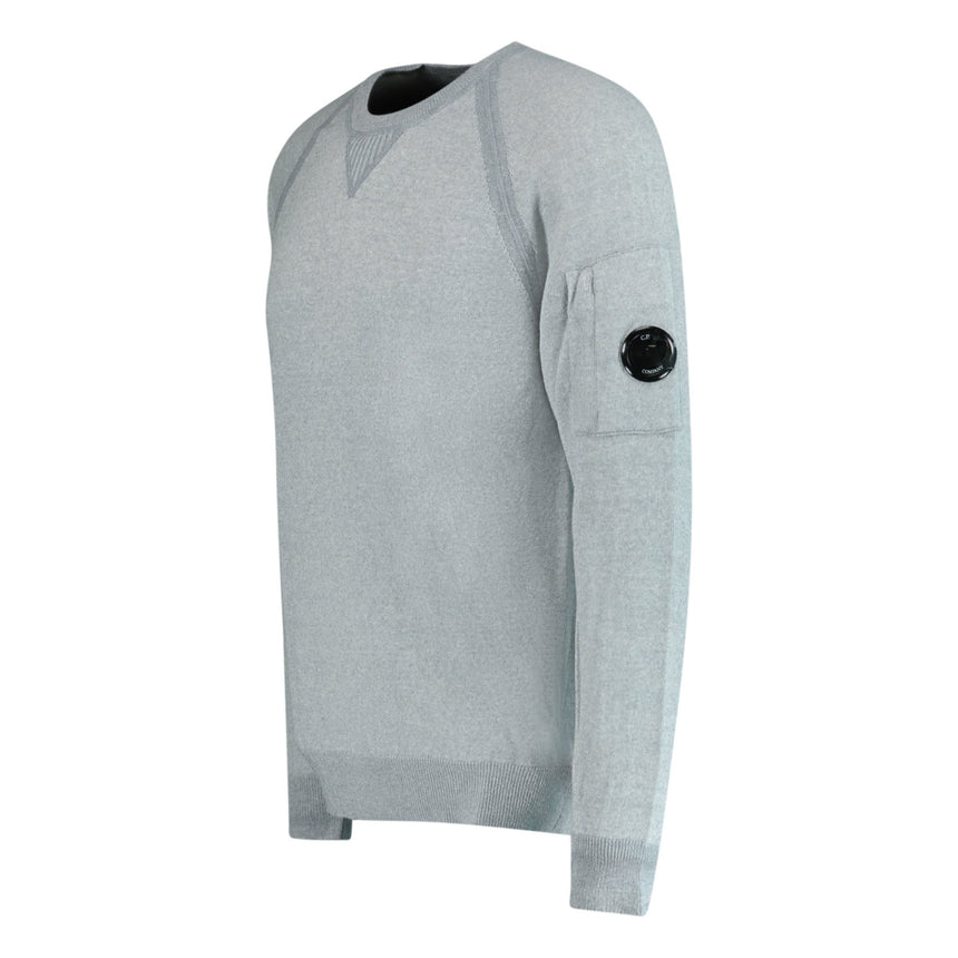 CP Company Knit Arm Lens Sweatshirt Grey Outlet Sale Always