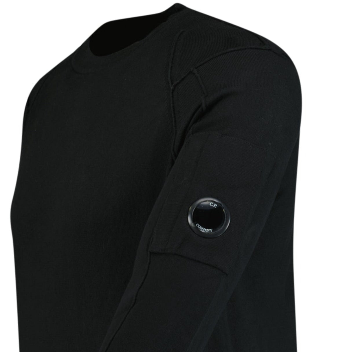 CP Company Knitted Cotton Lens Sweatshirt Black - Outlet