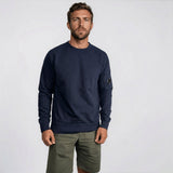 CP Company Lens Light Fleece Crewneck Sweatshirt Navy - Boinclo - Outlet Sale Under Retail