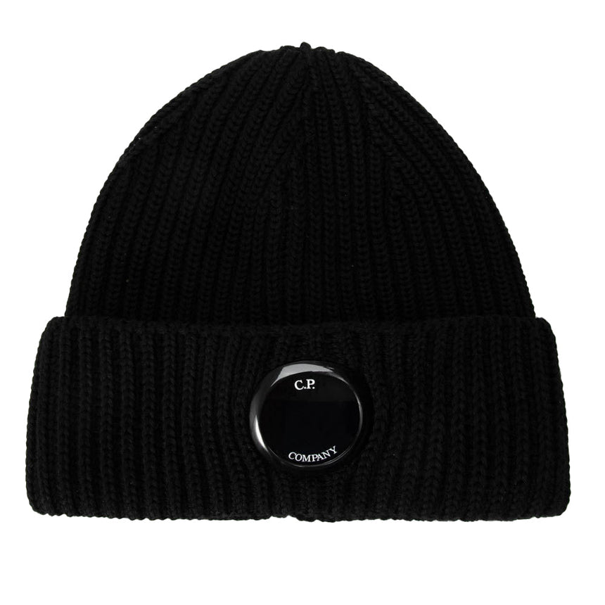 CP Company Lens Wool Beanie Black